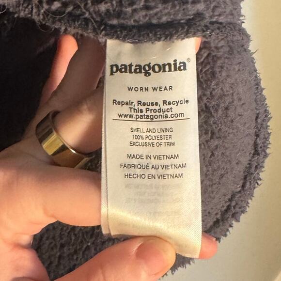 Women's S Patagonia Los Gatos Fleece Sherpa 1/4 Zip Pullover Smolder Blue - Picture 6 of 6